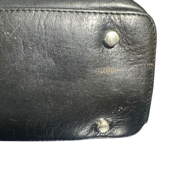 Hobo International Black Leather Briefcase Laptop Bag Shoulder Strap Vintage - Picture 11 of 16